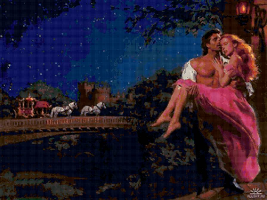 картина - романтика, любовь, карета, нежность, страсть, двое, влюбленные, пара - предпросмотр