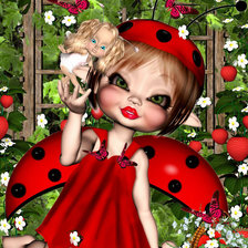 Схема вышивки «Божья коровка»