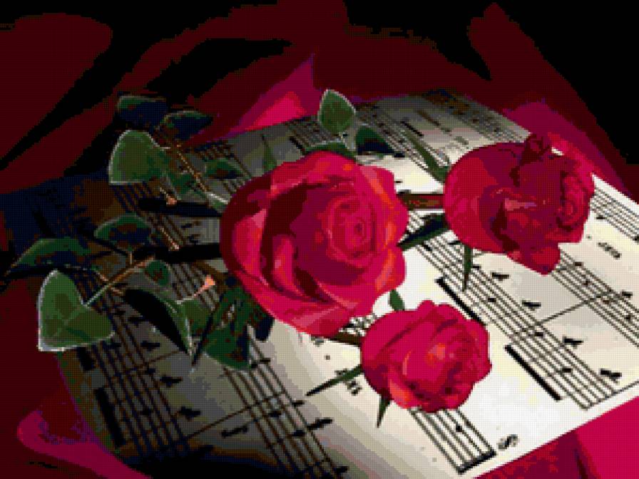 музыка любви - любовь, романтика, цветы, музыка - предпросмотр