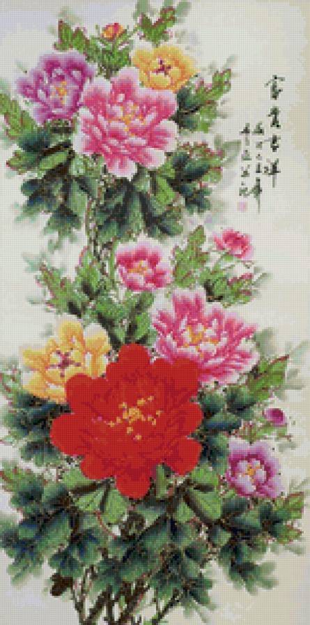 древесные пионы  2 - китайская живопись - предпросмотр