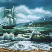 Схема вышивки «парусник»