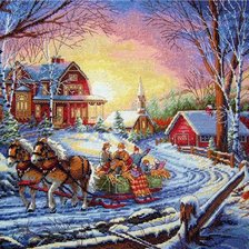 Схема вышивки «рождественские гулянья»