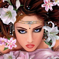 Схема вышивки «женское лицо1»