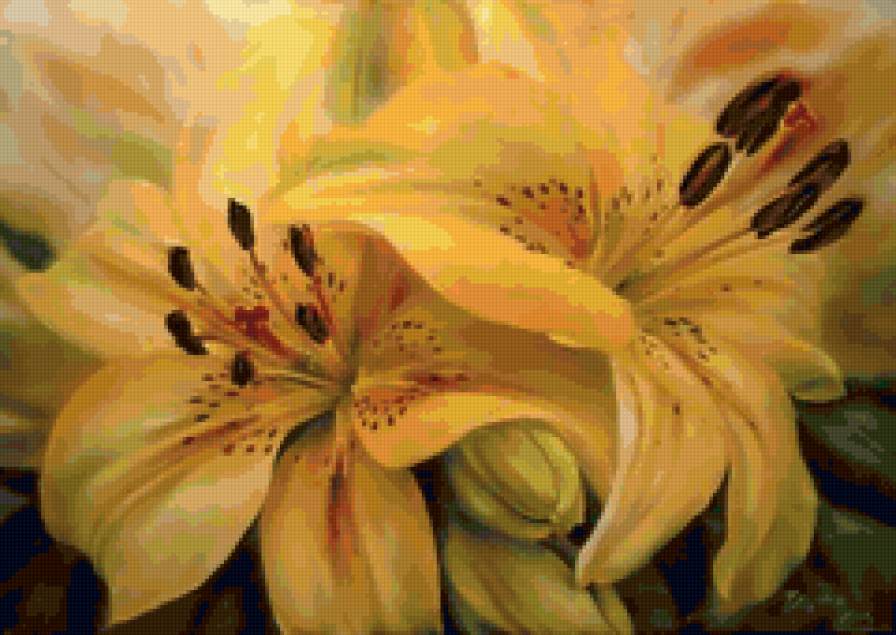 Желтые лилии - тенер елена, живопись - предпросмотр