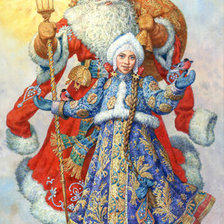 Схема вышивки «дед мороз и снегурочка»