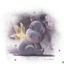 Схема вышивки «бегемотик-эльф»