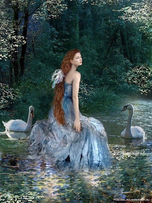 принцесса-лебедь - девушка, иллюстрация, сказка - оригинал