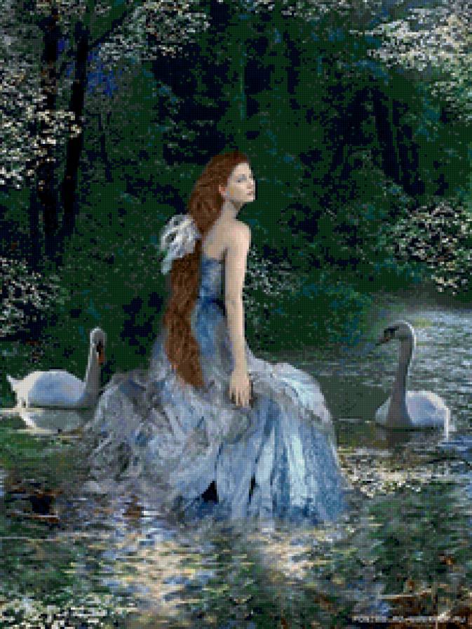 принцесса-лебедь - иллюстрация, девушка, сказка - предпросмотр
