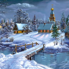 Схема вышивки «Зимний пейзаж»