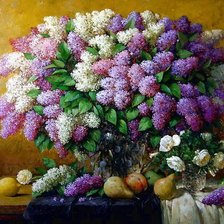 Схема вышивки «Натюрморт, сирень»