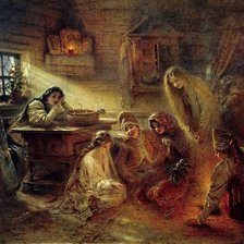 Схема вышивки «Святочные гадания(Маковский К.Е) 68»