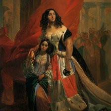 Схема вышивки «Портрет графини Самойловой с приемной дочерью (К.Брюлов)»