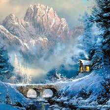 Схема вышивки «Горы»