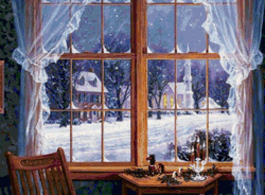 За окном - зима, рождество, окно - предпросмотр