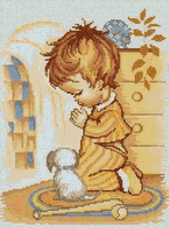 Вечерняя молитва - мальчик, вера, дети - предпросмотр