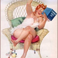 Схема вышивки «Хильда читает»