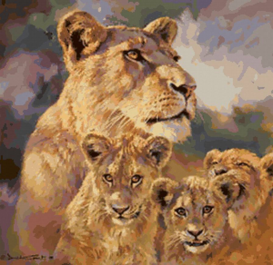 Серия "Большие кошки" - львы, кошки, животные - предпросмотр