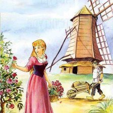 Схема вышивки «МЕЛЬНИЦА И МЕЛЬНИК С ДЕВУШКОЙ»