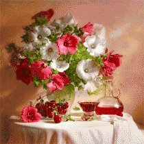 Схема вышивки «Натюрморт с петуниями»