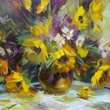 Схема вышивки «подсолнухи»