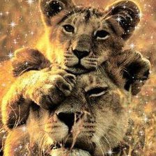 Схема вышивки «Львёнок с мамой»