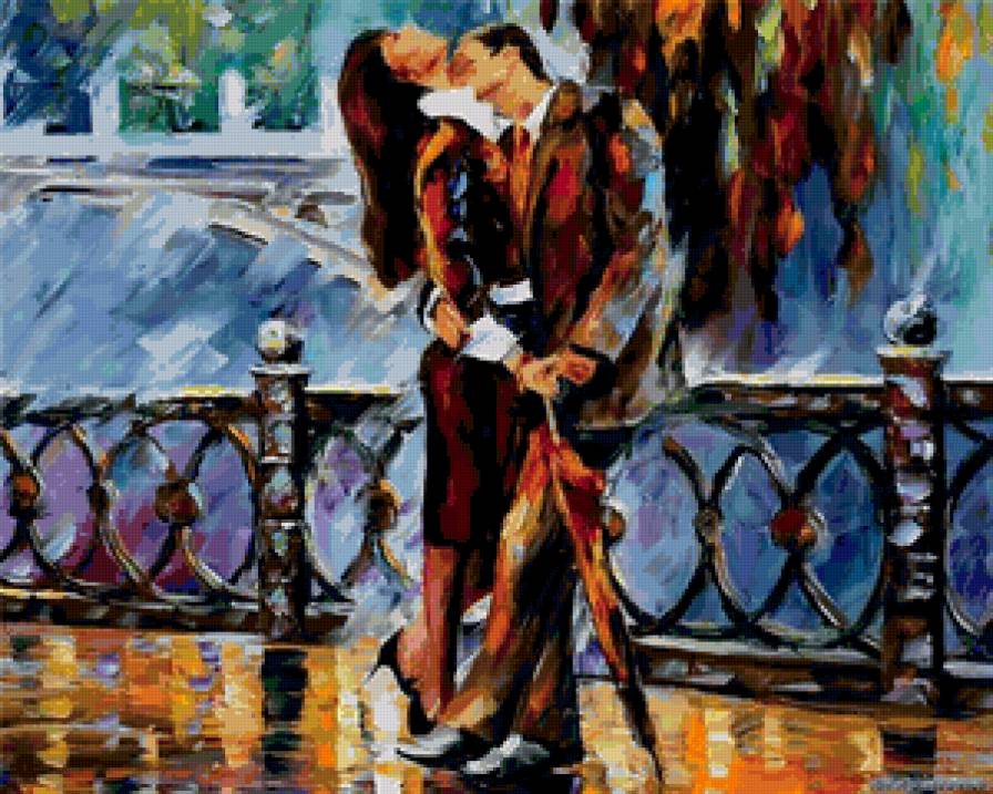 Двое - люди, девушка, пейзаж, мужчина, двое, пара, осень, мостик - предпросмотр