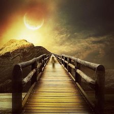 Схема вышивки «мост на закат»