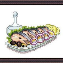 Схема вышивки «ВОДОЧКА И СЕЛЁДОЧКА»