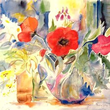 Схема вышивки «цветы в вазе»