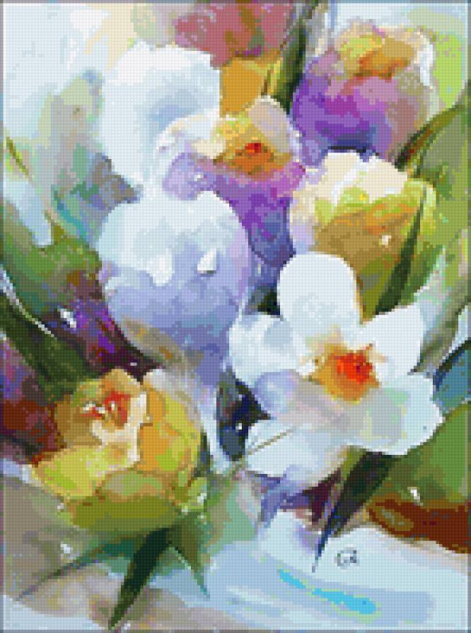 акварель - яркие, цветы - предпросмотр