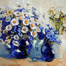 Схема вышивки «цветы в вазе»