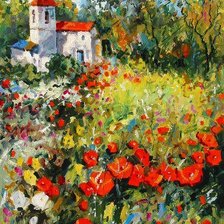 Схема вышивки «деревенский пейзаж»