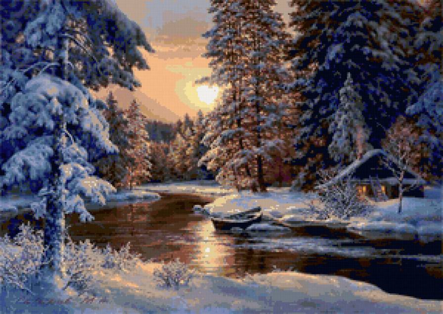 Тихая гавань - природа, пейзаж, река, лес, зима - предпросмотр