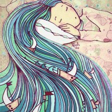 Схема вышивки «девушка спит»