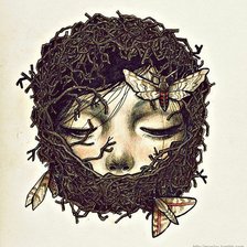 Схема вышивки «девушка в коконе»