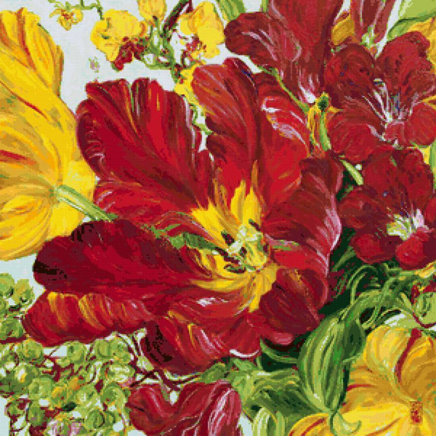 серия "яркие краски" - подушка, цветы - предпросмотр