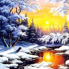 Схема вышивки «Зимний закат»