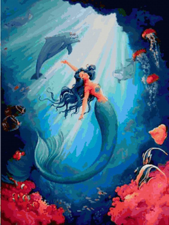 Русалка - фентези, девушка, вода - предпросмотр