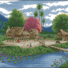 Схема вышивки «островок»