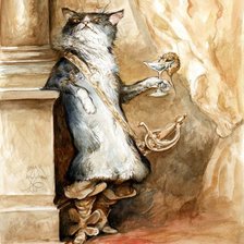 Схема вышивки «кот в сапогах»