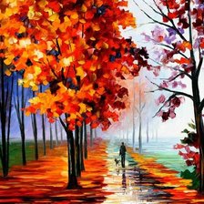 Схема вышивки «Осень. Дорожка в парке.»