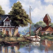 Схема вышивки «Дом у реки»