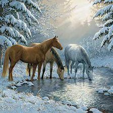 Схема вышивки «Лошади»