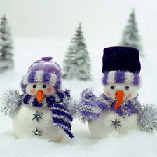 Схема вышивки «Снеговики»