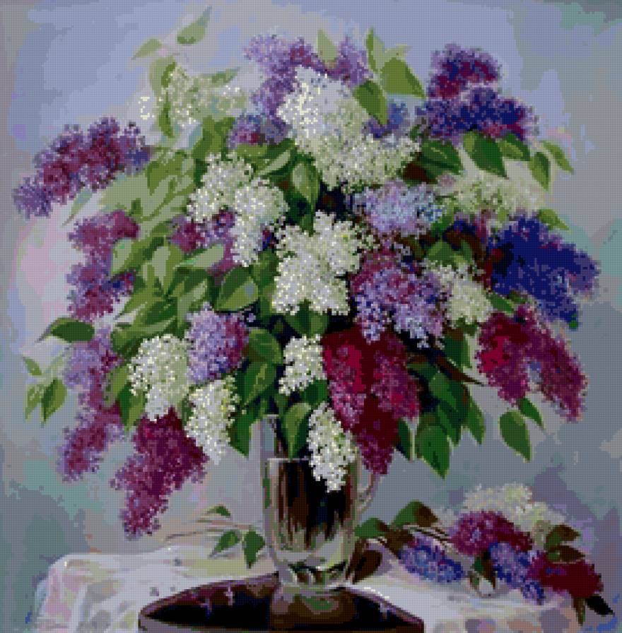 букет сирени - акварель, цветы, сирень - предпросмотр