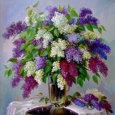 Схема вышивки «букет сирени»