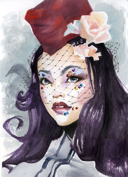 стразы на лице - гламур, девушка, стразы, красота - оригинал