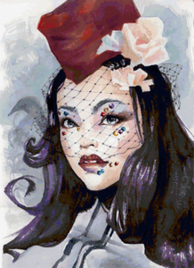 стразы на лице - красота, стразы, девушка, гламур - предпросмотр