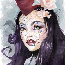 Схема вышивки «стразы на лице»