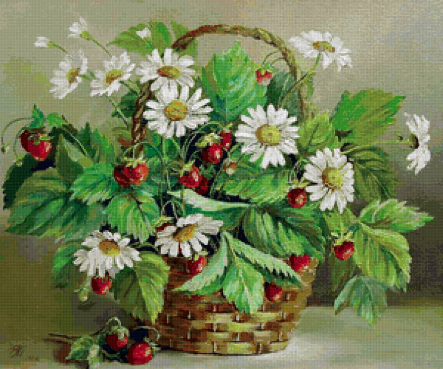 Корзинка - корзинка, цветы - предпросмотр